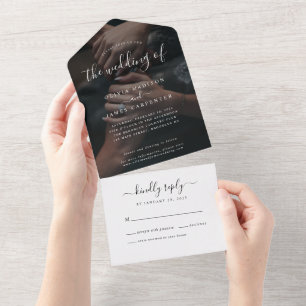 Modern Elegant Script Calligraphy Photo Bröllop