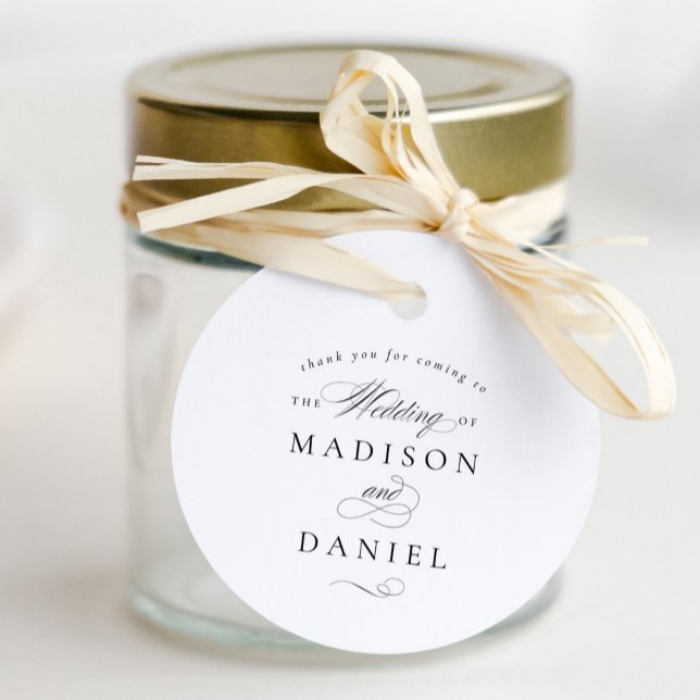 Modern Elegant Script Classic Bröllop Gåvor Etiketter (Skapare uppladdad)