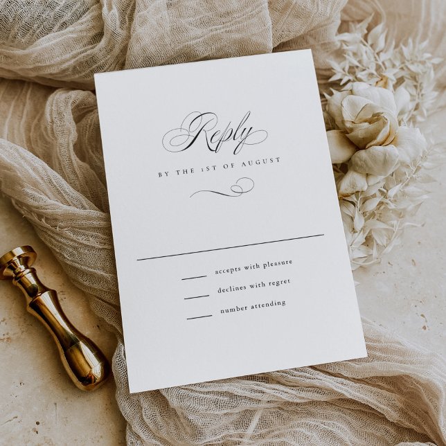 Modern Elegant Script Classic Bröllop OSA Kort (Skapare uppladdad)