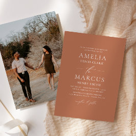 Modern Elegant Script Clay Bröllop Inbjudningar