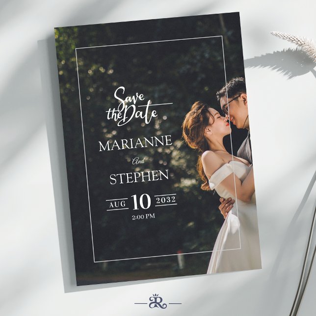 Modern Elegant Script Custom Photo Wedding  Inbjudningar (Skapare uppladdad)