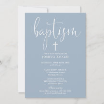 Modern Elegant Script Dammig Blå Dop
