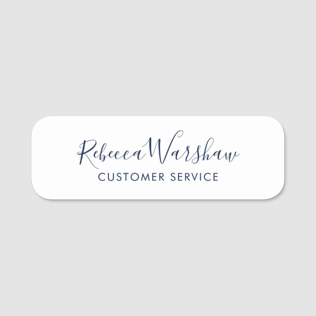 Modern Elegant Script Employees Magnetic Namnbricka (Framsida)