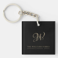 Modern Elegant Script-familjen Monogram Guld Black