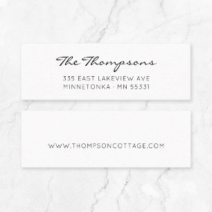 Modern Elegant Script Family Namn 09. Mini Visitkort