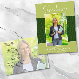 Modern | Elegant Script Forest Oliv grönt 2 Photo Vykort