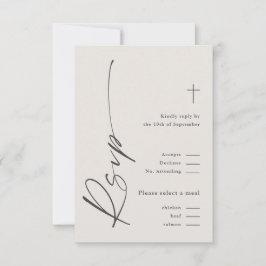 Modern Elegant Script Genus Neutral Boho Baptism OSA Kort