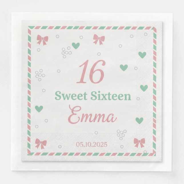 Modern Elegant Script Glad Födelsedag Anpassat Pap Pappersservett (Framsida)