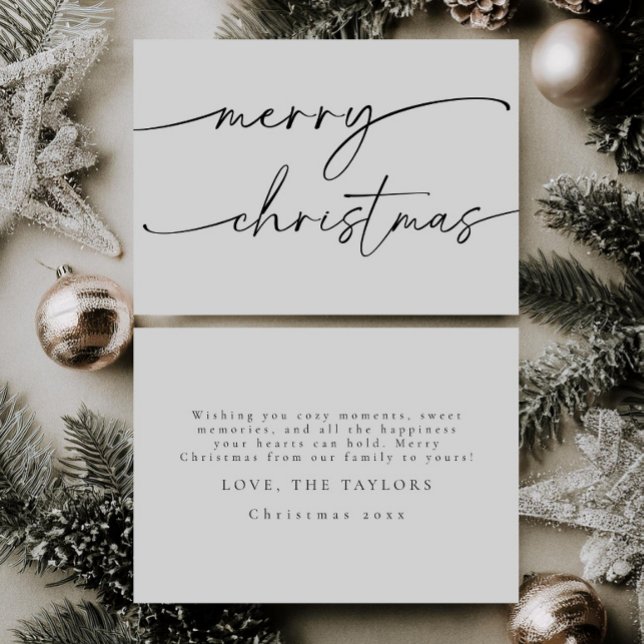 Modern Elegant Script God jul Card Julkort (Skapare uppladdad)