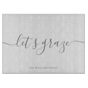 Modern Elegant Script Grått Family Grasing Board