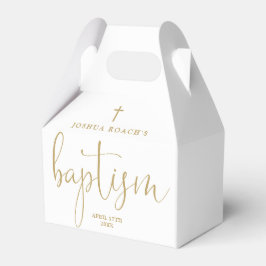 Modern Elegant Script Guld Baptism Presentaskar