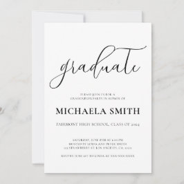 Modern Elegant Script High School Photo Studenten Inbjudningar