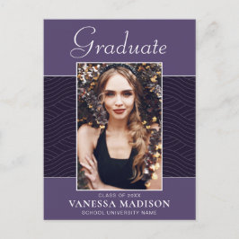 Modern | Elegant Script Lila Violet 1 Photo Grad Vykort