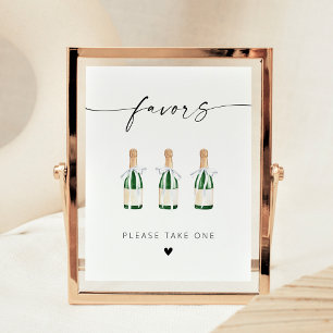 Modern Elegant Script Mini Champagne Flaskor Poster