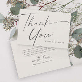 Modern Elegant Script Neutralt Baptism Tack Kort