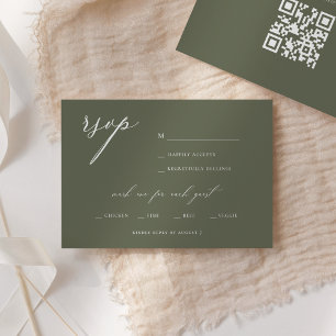 Modern Elegant Script Olive-Bröllop OSA Inbjudningar