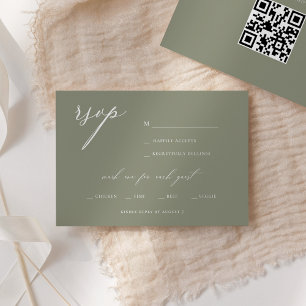 Modern Elegant Script Olive-Bröllop OSA Inbjudningar