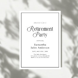 Modern Elegant Script Pensionärsfest Inbjudningar