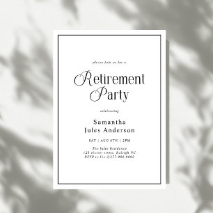 Modern Elegant Script Pensionärsfest Inbjudningar