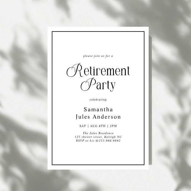 Modern Elegant Script Pensionärsfest  Inbjudningar (Skapare uppladdad)