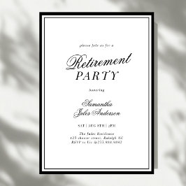 Modern Elegant Script Pensionärsfest Inbjudningar