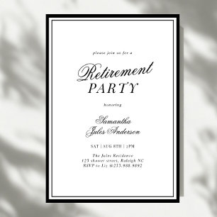 Modern Elegant Script Pensionärsfest Inbjudningar