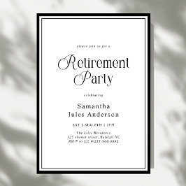 Modern Elegant Script Pensionärsfest Inbjudningar
