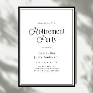 Modern Elegant Script Pensionärsfest Inbjudningar
