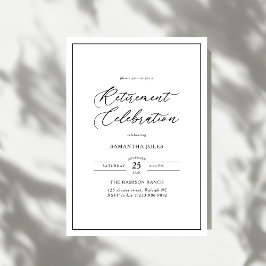 Modern Elegant Script Pensioneringsfirande Inbjudningar