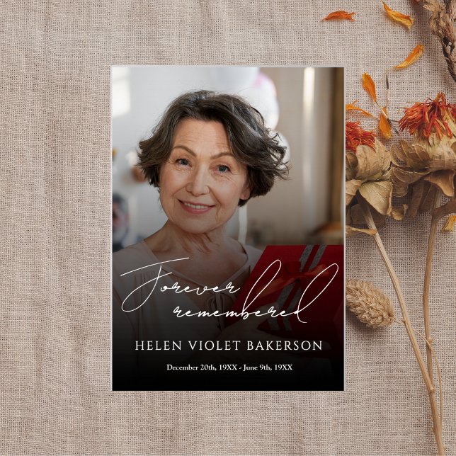 Modern Elegant Script Photo Funeral Welcome Sign Poster (Skapare uppladdad)