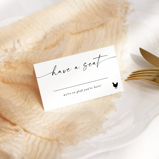 Modern Elegant Script Place Card Chicken Option Placeringskort (Skapare uppladdad)