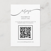 Modern Elegant Script QR-kod Bröllop RSVP-kort