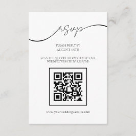 Modern Elegant Script QR-kod Bröllop RSVP-kort Tilläggskort