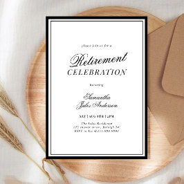 Modern Elegant Script Retirement Celebration Inbjudningar