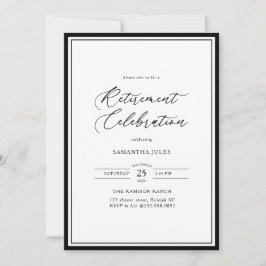 Modern Elegant Script Retirement Celebration Inbjudningar