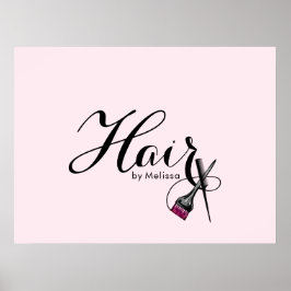 Modern Elegant Script Rosa Hair Stylist Poster
