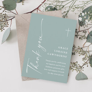 Modern Elegant Script Sage Grön Dop Tack Kort