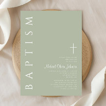 Modern Elegant Script Sage Grönt Baptism