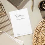 Modern Elegant Script Simple MInimal Plain Bröllop Rådkort<br><div class="desc">Den här eleganten,  snyggtens rådgivningskort skulle utgöra ett underbart tillägg till dina möhippa/bröllop-leveranser! Anpassa texten enkelt genom att klicka på alternativet "anpassa".</div>