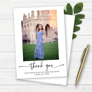 Modern Elegant Script Studenten Photo Tack Kort
