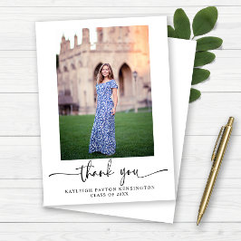 Modern Elegant Script Studenten Photo Tack Kort