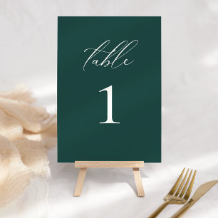Modern Elegant Script Teal Bordsnummer
