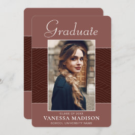 Modern | Elegant Script Terracotta 1 Photo Grad Meddelande