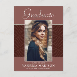 Modern | Elegant Script Terracotta 1 Photo Grad Vykort