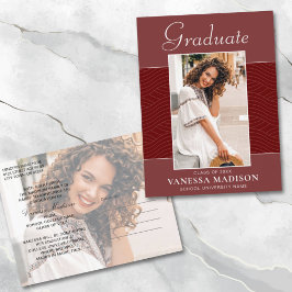 Modern | Elegant Script Terracotta Red 2 Photo Vykort