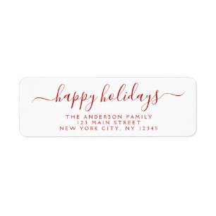Modern Elegant Script Typography Glad helg Returadress Etikett