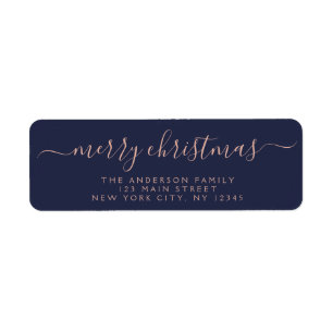 Modern Elegant Script Typography God jul Returadress Etikett