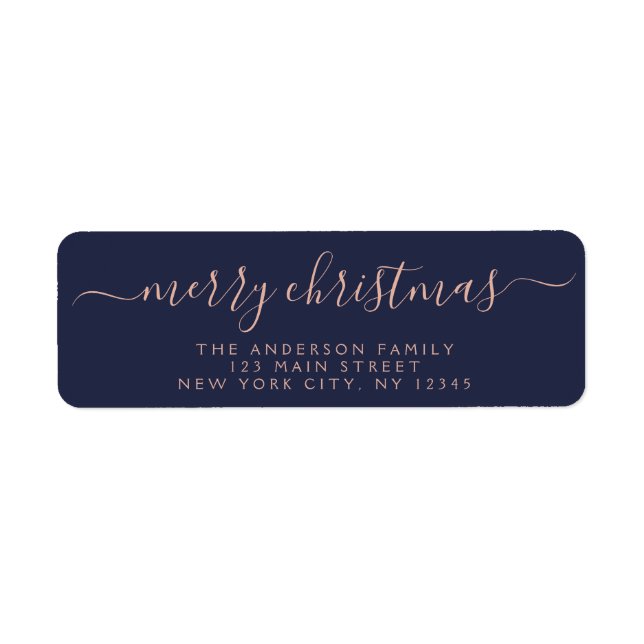Modern Elegant Script Typography God jul Returadress Etikett (Framsidan)