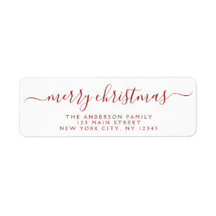 Modern Elegant Script Typography God jul Returadress Etikett