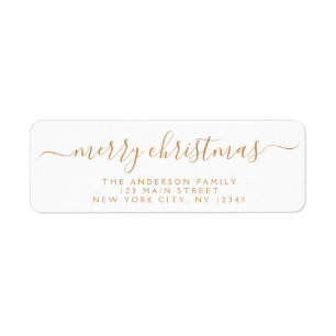 Modern Elegant Script Typography God jul Returadress Etikett